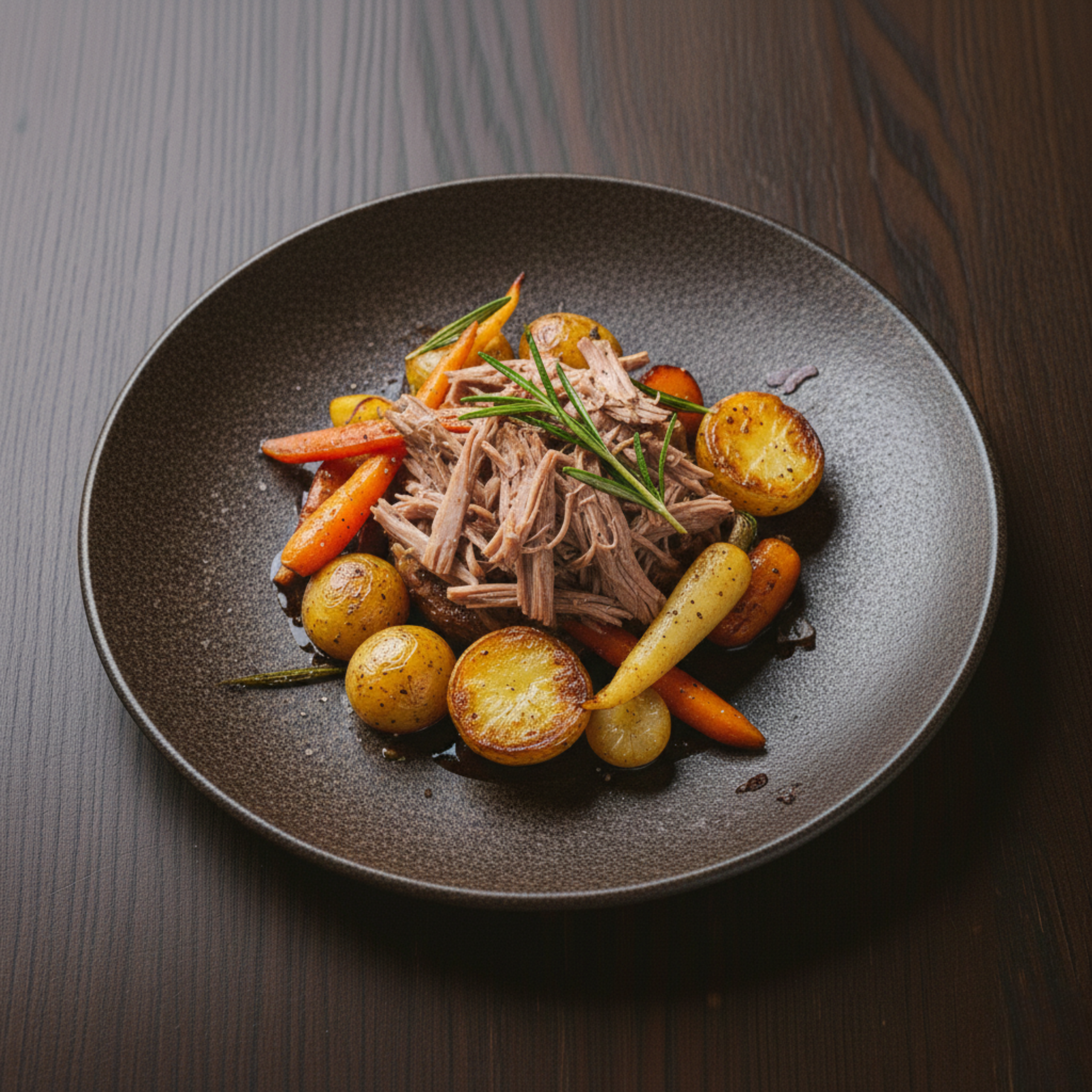 Plat d'épaules d'agneau et ses légumes