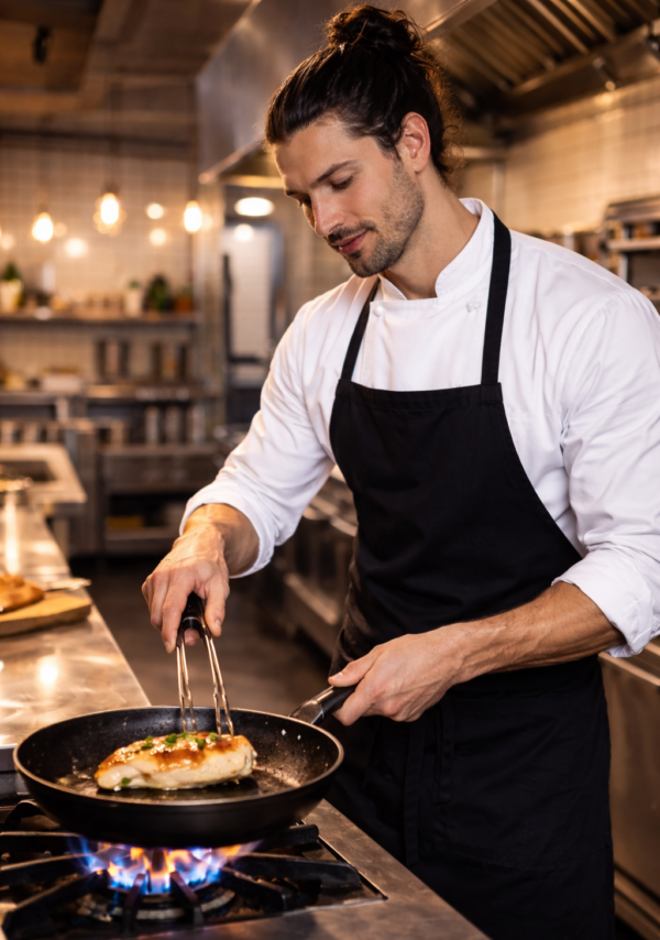 Chef en train de cuisine